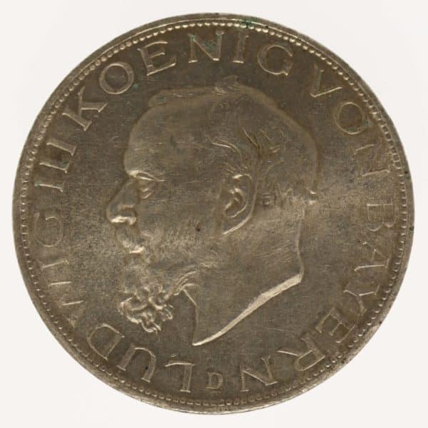 deutsches-kaiserreich-ab-1871-deutsche-silbermuenzen - Bayern Ludwig III. 5 Mark 1914