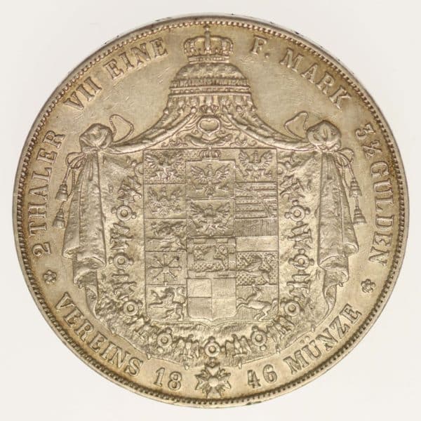 altdeutschland-deutsche-silbermuenzen - Preussen Friedrich Wilhelm IV. Doppeltaler 1846