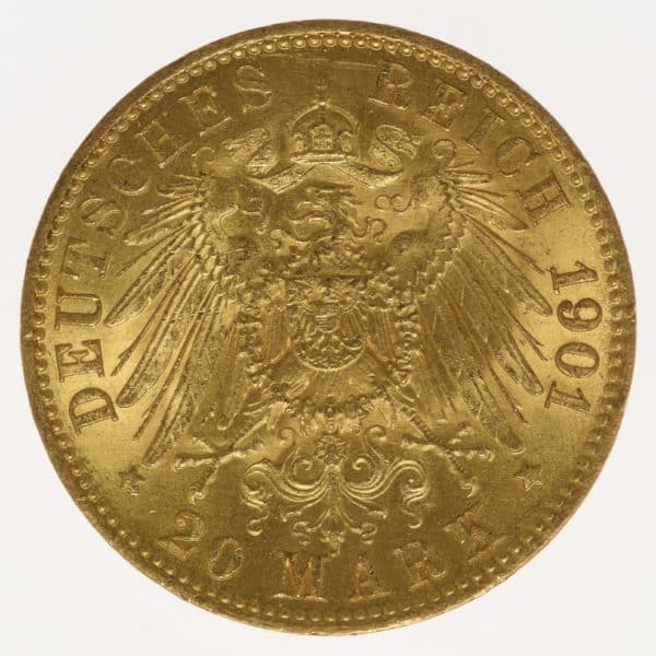 deutsches-kaiserreich-ab-1871 - Preussen Wilhelm II. 20 Mark 1901 A