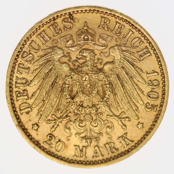 deutsches-kaiserreich-ab-1871 - Sachsen Friedrich August 20 Mark 1905