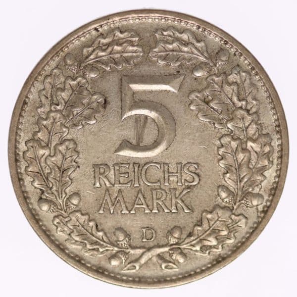 weimarer-republik-deutsche-silbermuenzen - Weimarer Republik 5 Reichsmark 1925 D Rheinlande