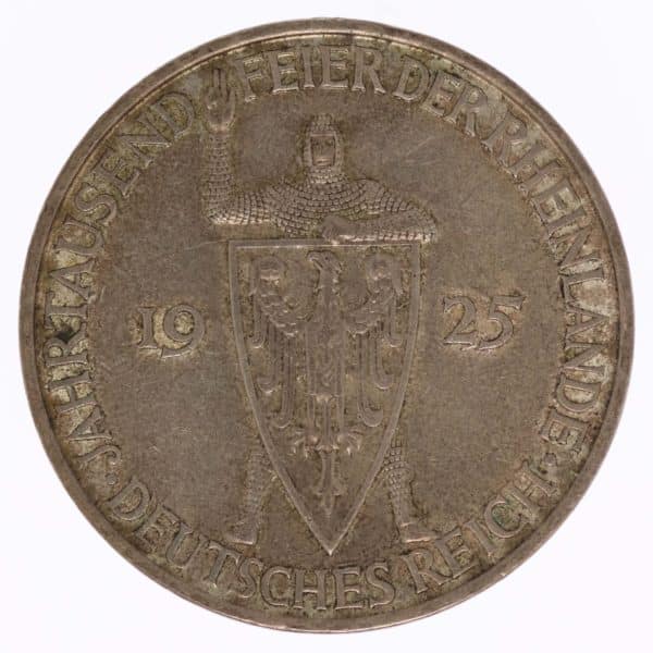 weimarer-republik-deutsche-silbermuenzen - Weimarer Republik 5 Reichsmark 1925 D Rheinlande