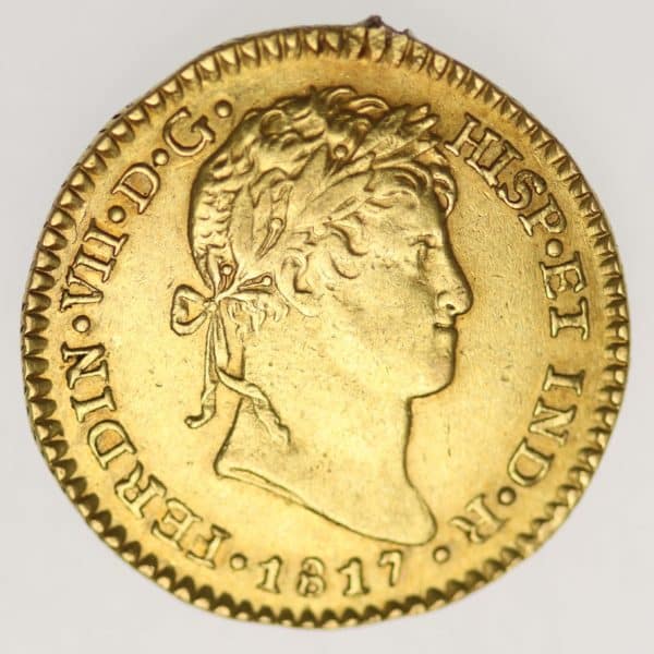unkategorisiert, guatemala - Guatemala Fernando VII Escudo 1817 NG M
