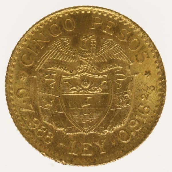 kolumbien - Kolumbien 5 Pesos 1924