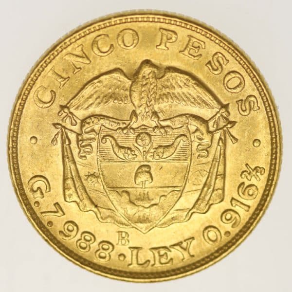 kolumbien - Kolumbien 5 Pesos 1924