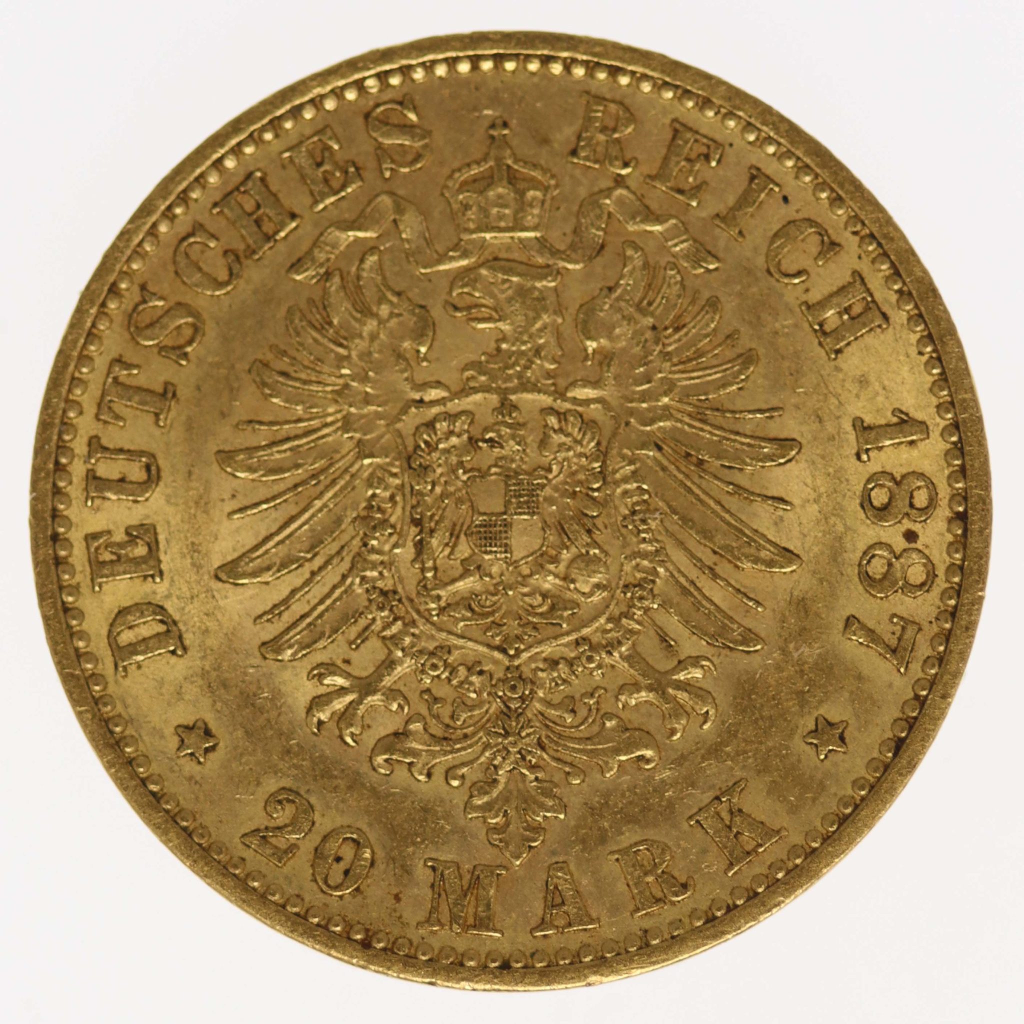 deutsches-kaiserreich-ab-1871 - Preussen Wilhelm I. 20 Mark 1887 A