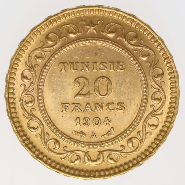 tunesien - Tunesien Mohammed El Hadi Bei 20 Francs 1904