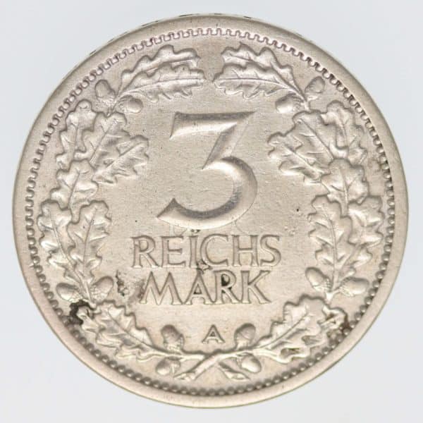 weimarer-republik-deutsche-silbermuenzen - Weimarer Republik 3 Reichsmark 1931 A