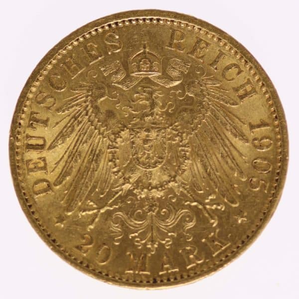 deutsches-kaiserreich-ab-1871 - Württemberg Wilhelm II. 20 Mark 1905