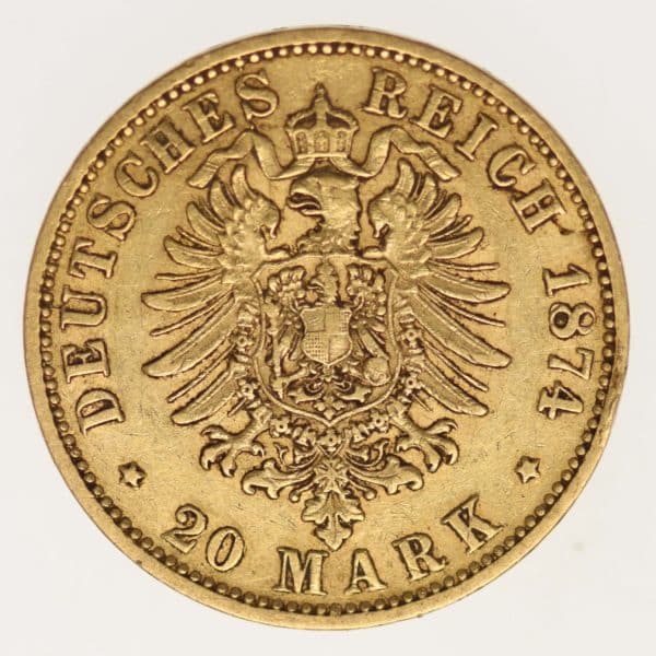 deutsches-kaiserreich-ab-1871 - Bayern Ludwig II. 20 Mark 1874