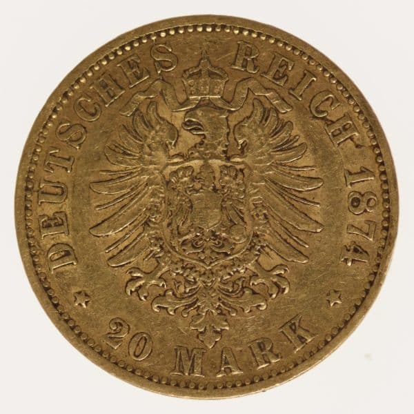 deutsches-kaiserreich-ab-1871 - Bayern Ludwig II. 20 Mark 1874