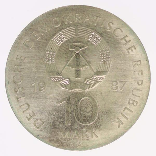 ddr-deutsche-silbermuenzen - DDR 10 Mark 1987 Schauspielhaus Berlin