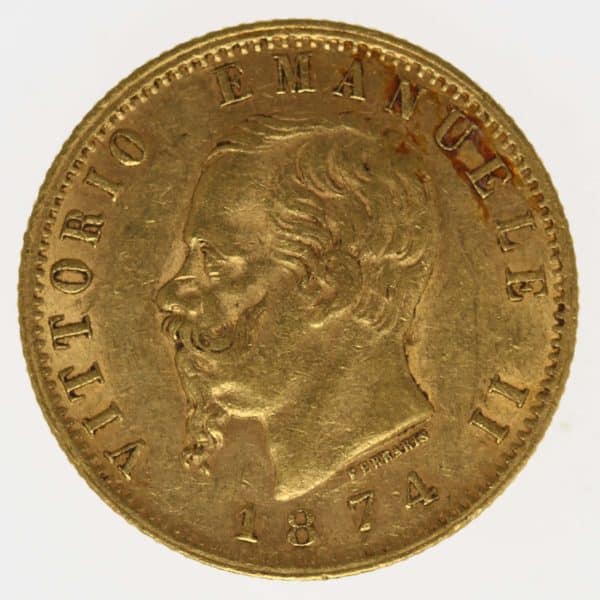 italien - Italien Vittorio Emanuele II. 20 Lire 1874