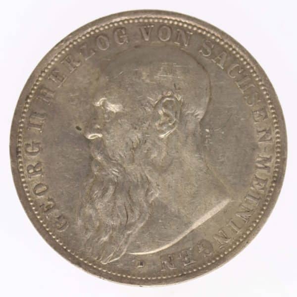 deutsches-kaiserreich-ab-1871-deutsche-silbermuenzen - Sachsen Meiningen Georg II. 3 Mark 1908