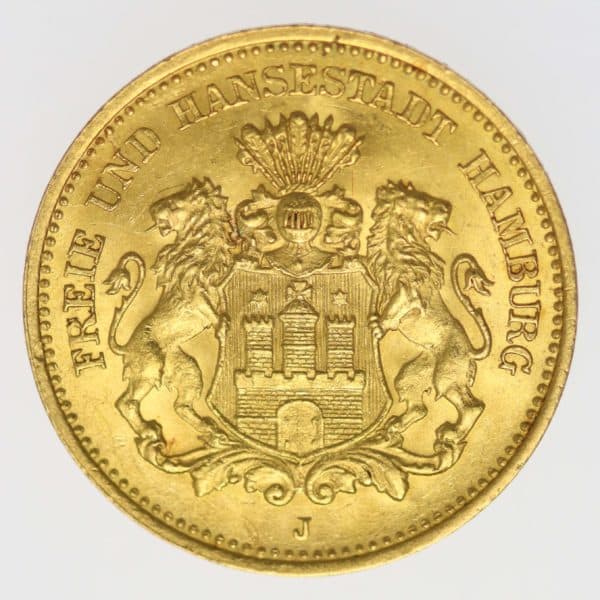 deutsches-kaiserreich-ab-1871 - Hamburg Stadtwappen 5 Mark 1877