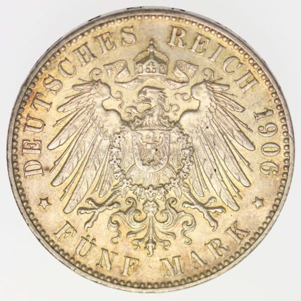 deutsches-kaiserreich-ab-1871-deutsche-silbermuenzen - Bremen Stadtwappen 5 Mark 1906