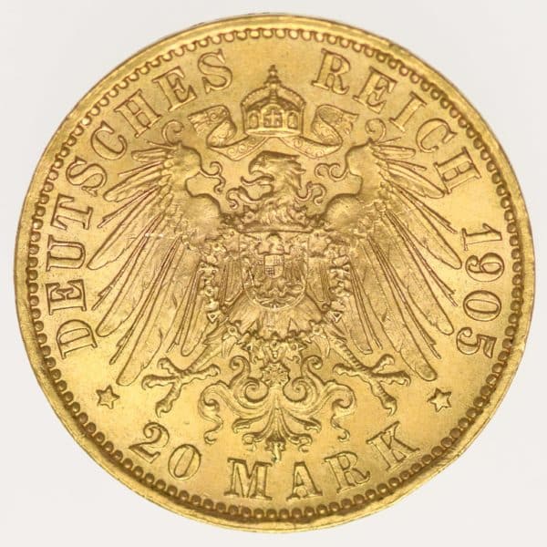 deutsches-kaiserreich-ab-1871 - Sachsen Friedrich August 20 Mark 1905