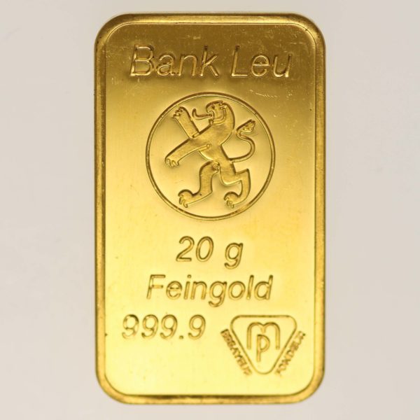 goldbarren - Goldbarren 20 Gramm MP für Swiss Bank Corporation