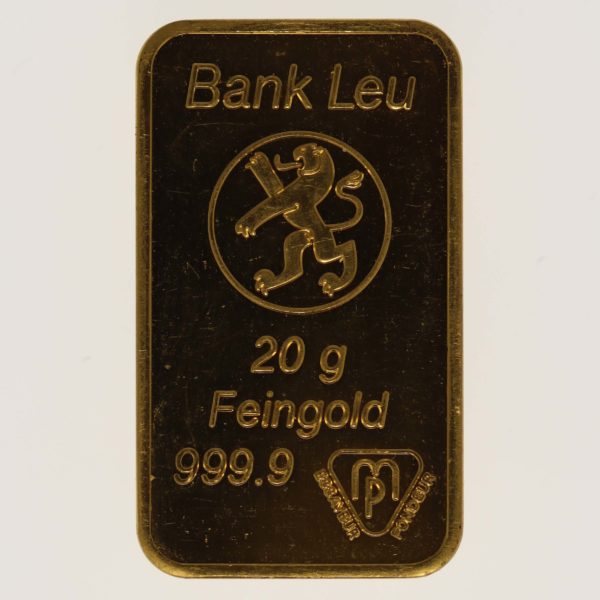 goldbarren - Goldbarren 20 Gramm MP für Swiss Bank Corporation