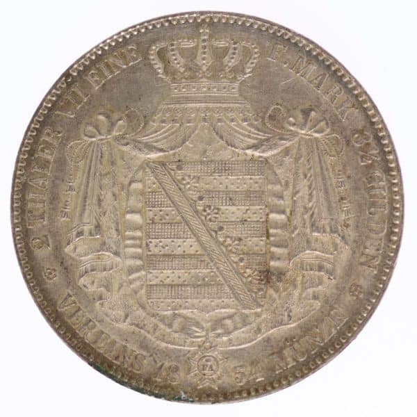 altdeutschland-deutsche-silbermuenzen - Sachsen Friedrich August II. Doppeltaler 1854