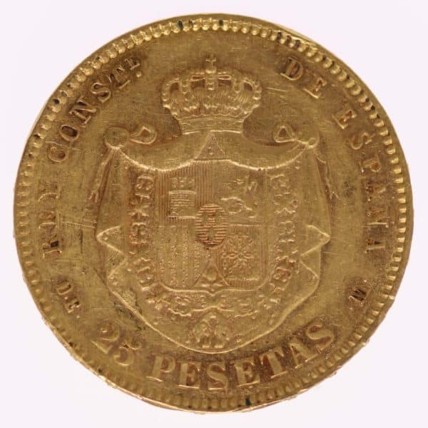 spanien - Spanien Alfonso XII. 25 Pesetas 1877 / 18-77