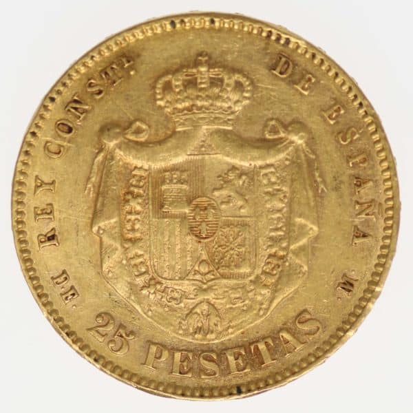 spanien - Spanien Alfonso XII. 25 Pesetas 1877 / 18-77
