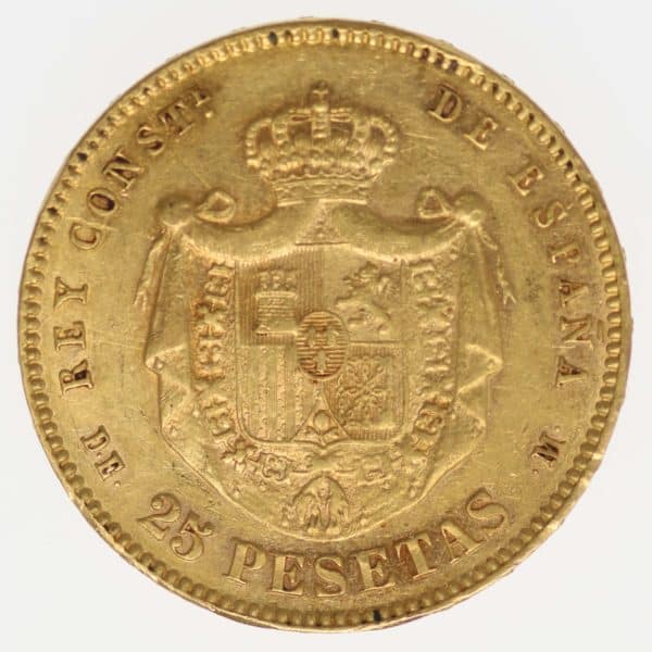 spanien - Spanien Alfonso XII. 25 Pesetas 1877 / 18-77