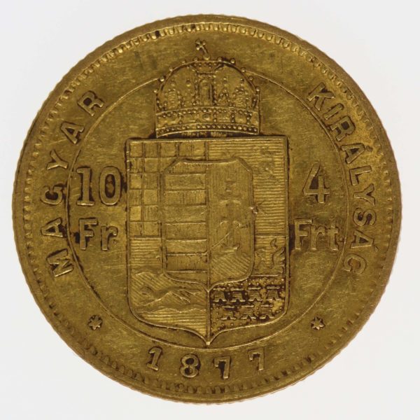 ungarn, oesterreich - Österreich Kaiserreich Franz Joseph I. 4 Forint 1877