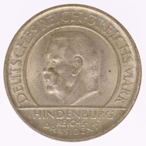 weimarer-republik-deutsche-silbermuenzen - Weimarer Republik 3 Reichsmark 1929 D Schwurhand