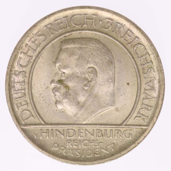 weimarer-republik-deutsche-silbermuenzen - Weimarer Republik 3 Reichsmark 1929 D Schwurhand