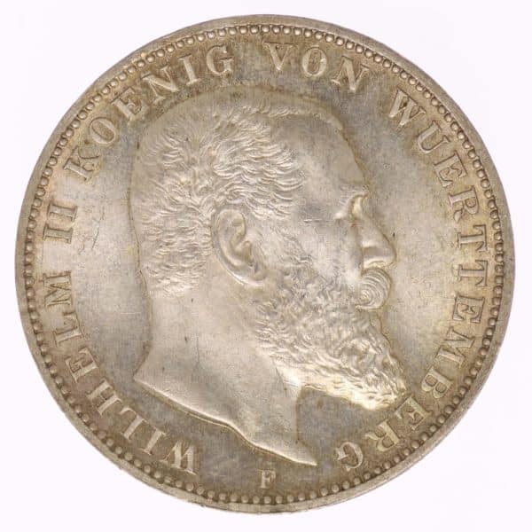 deutsches-kaiserreich-ab-1871-deutsche-silbermuenzen - Württemberg Wilhelm II. 3 Mark 1908