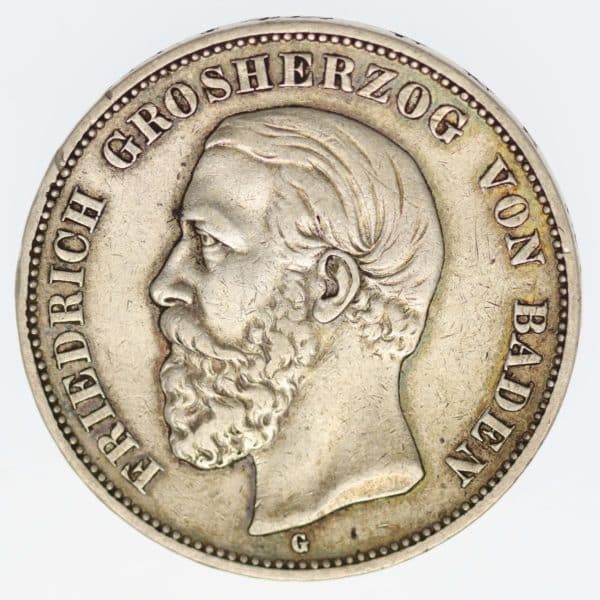 deutsches-kaiserreich-ab-1871-deutsche-silbermuenzen - Baden Friedrich I. 5 Mark 1902
