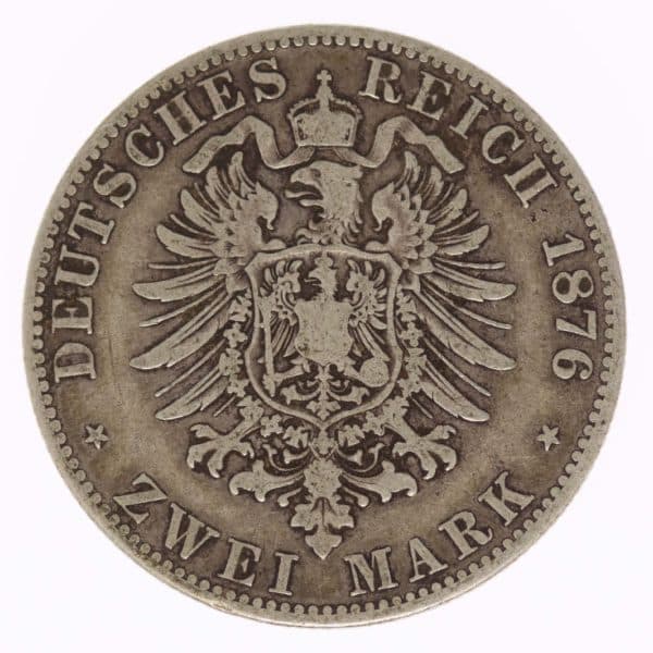deutsches-kaiserreich-ab-1871-deutsche-silbermuenzen - Bayern Ludwig II. 2 Mark 1876 D