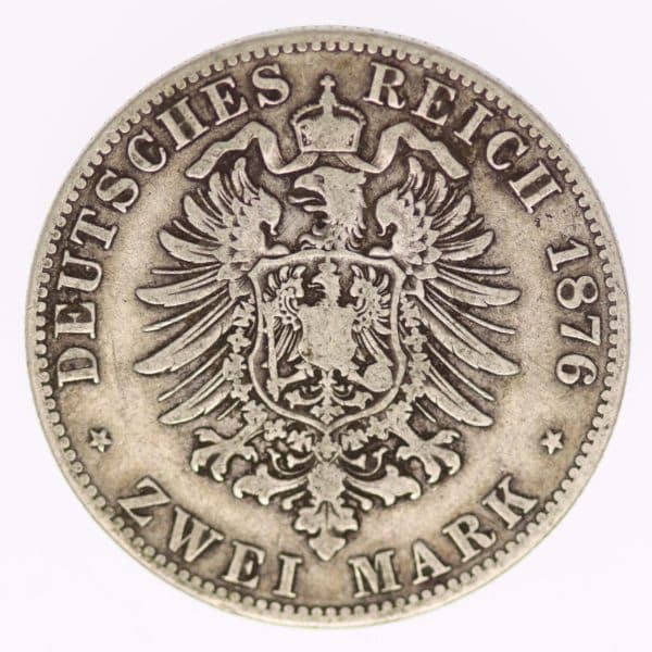 deutsches-kaiserreich-ab-1871-deutsche-silbermuenzen - Bayern Ludwig II. 2 Mark 1876 D