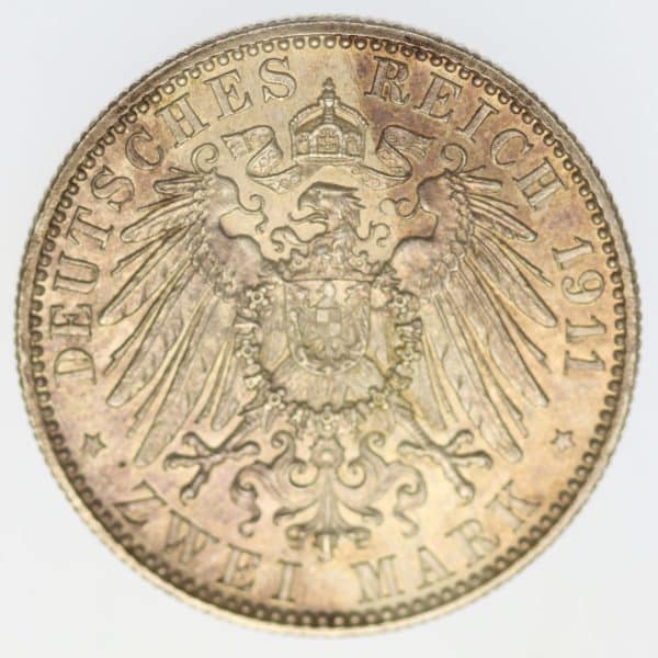 deutsches-kaiserreich-ab-1871-deutsche-silbermuenzen - Bayern Luitpold 2 Mark 1911