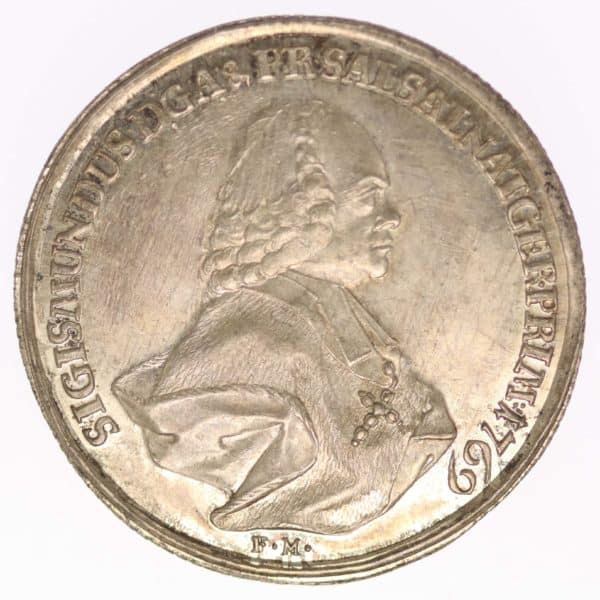 oesterreich-silbermuenzen-uebriges-europa - Österreich Salzburg Sigismund III. Schaumünze zu 1/2 Taler 1769