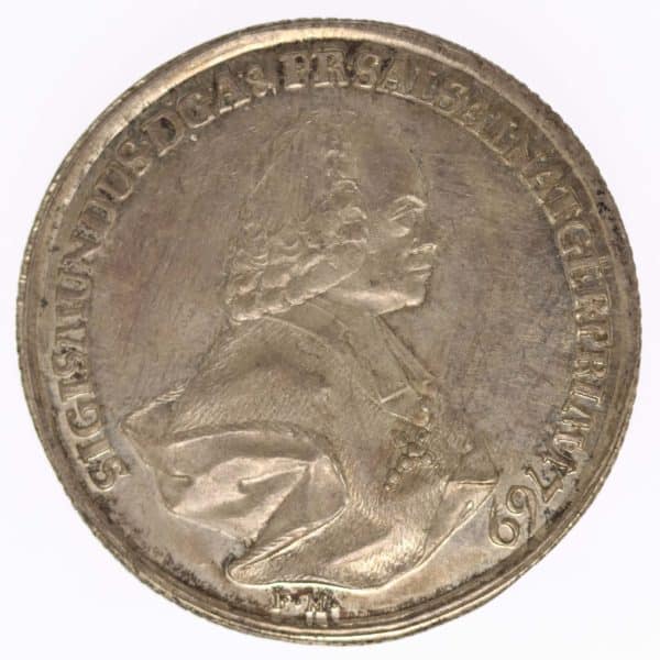 oesterreich-silbermuenzen-uebriges-europa - Österreich Salzburg Sigismund III. Schaumünze zu 1/2 Taler 1769