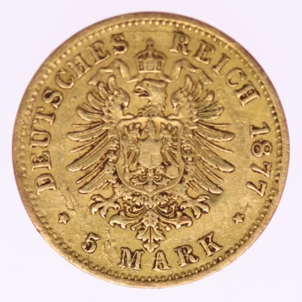 deutsches-kaiserreich-ab-1871 - Württemberg Karl 5 Mark 1877