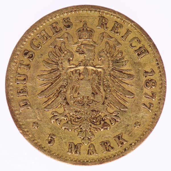 deutsches-kaiserreich-ab-1871 - Württemberg Karl 5 Mark 1877