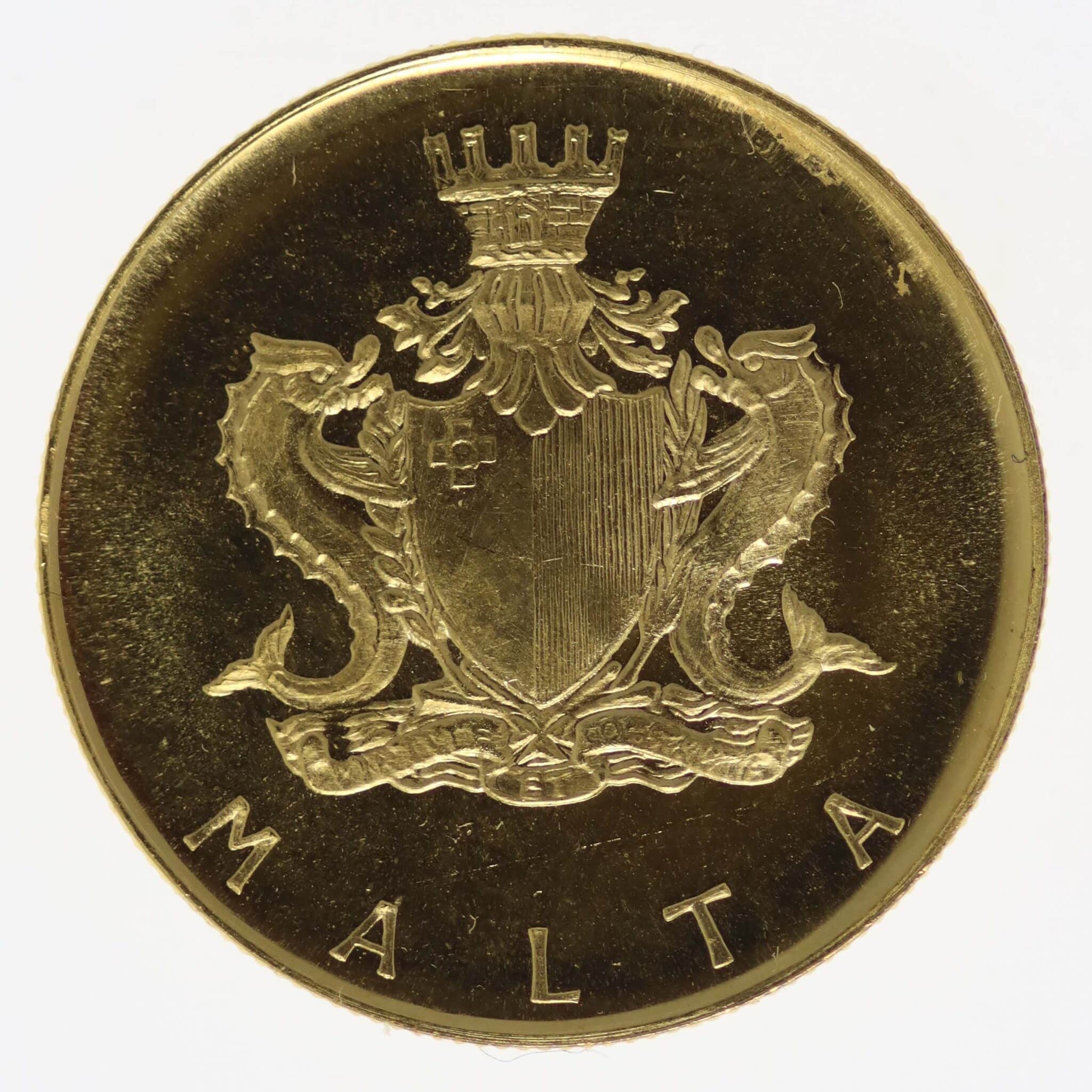 malta-goldmuenzen-uebriges-europa - Malta 10 Pounds 1972