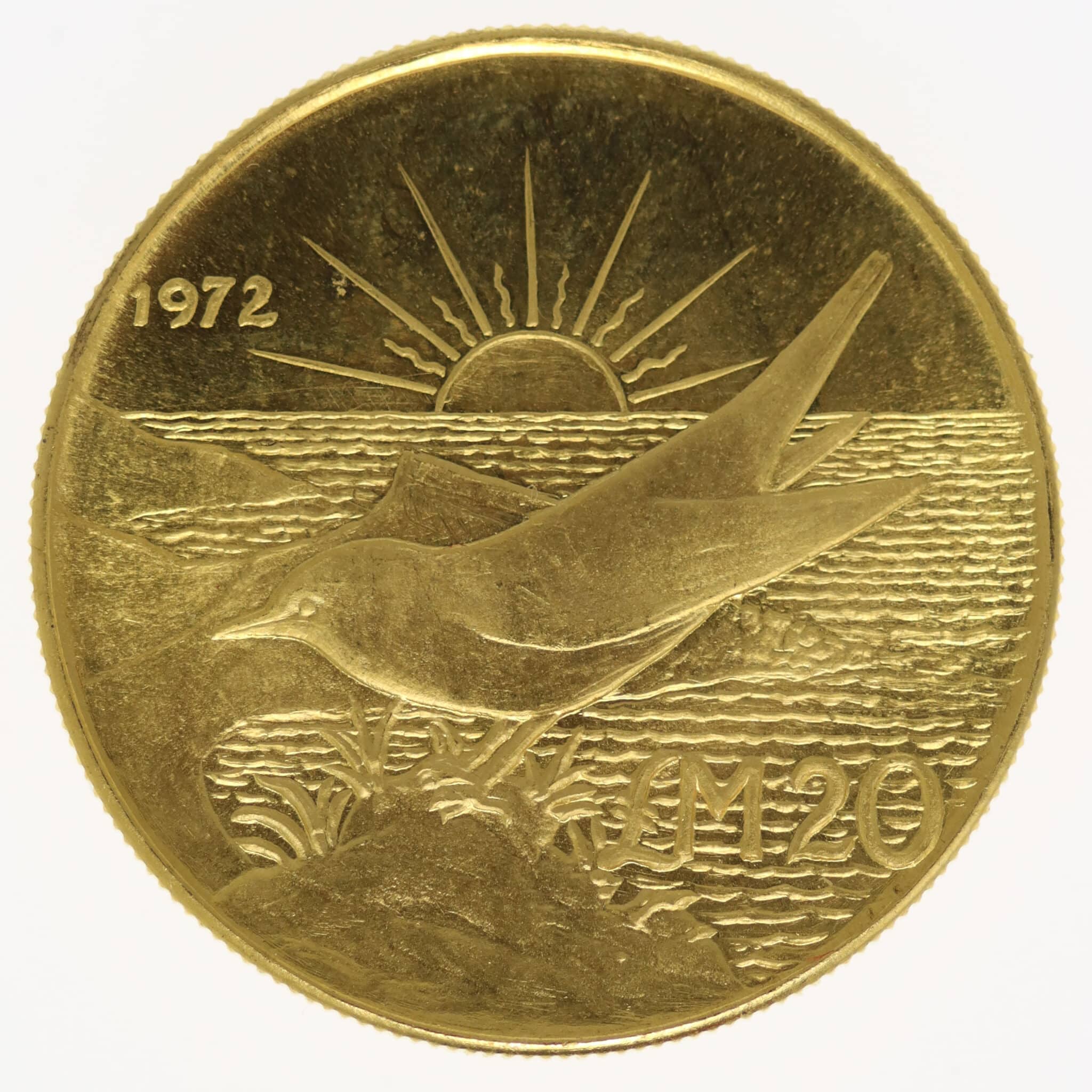 malta-goldmuenzen-uebriges-europa - Malta 20 Pounds 1972