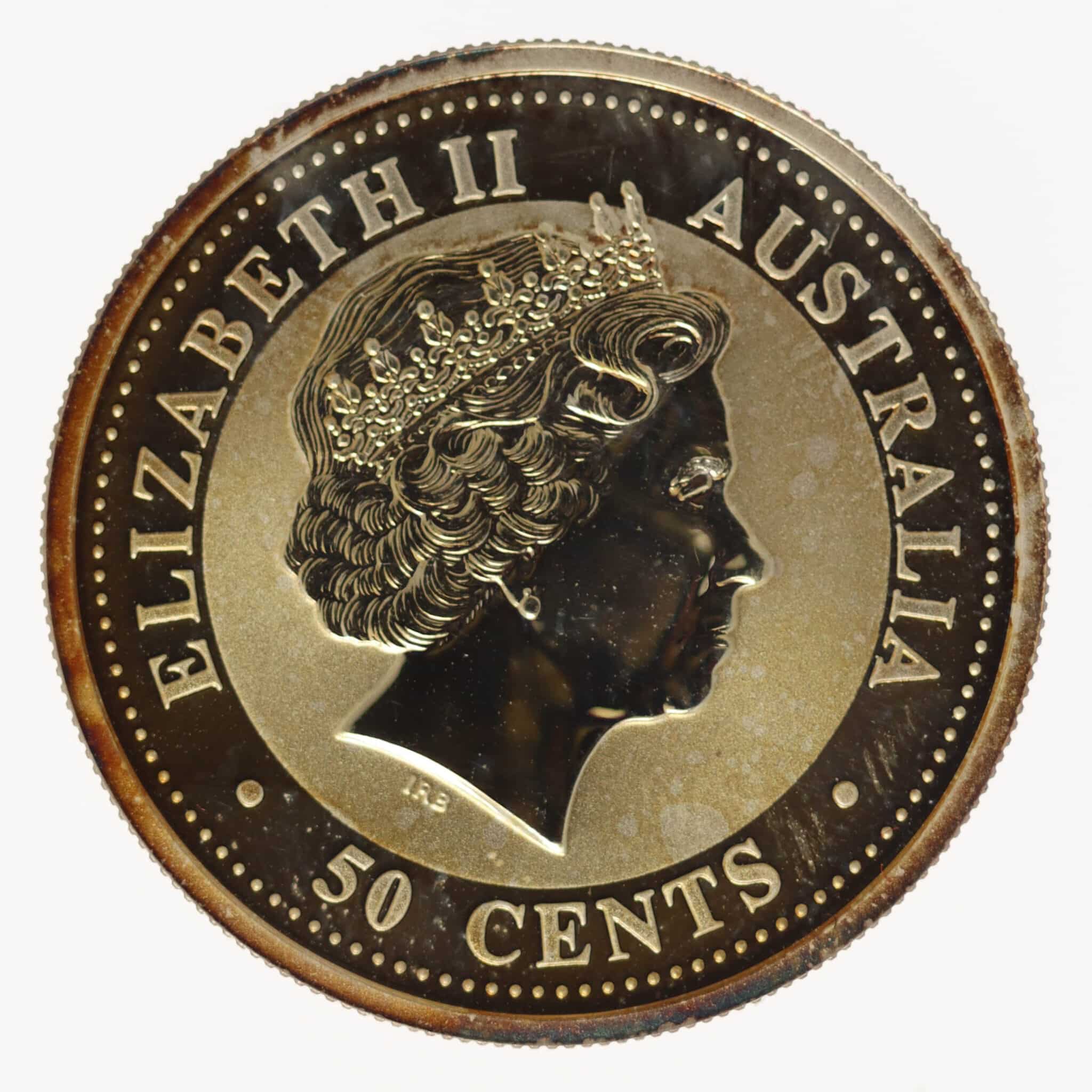 australien-silbermuenzen-uebrige-welt - Australien Lunar Serie I Hase 1/2 Unze 1999