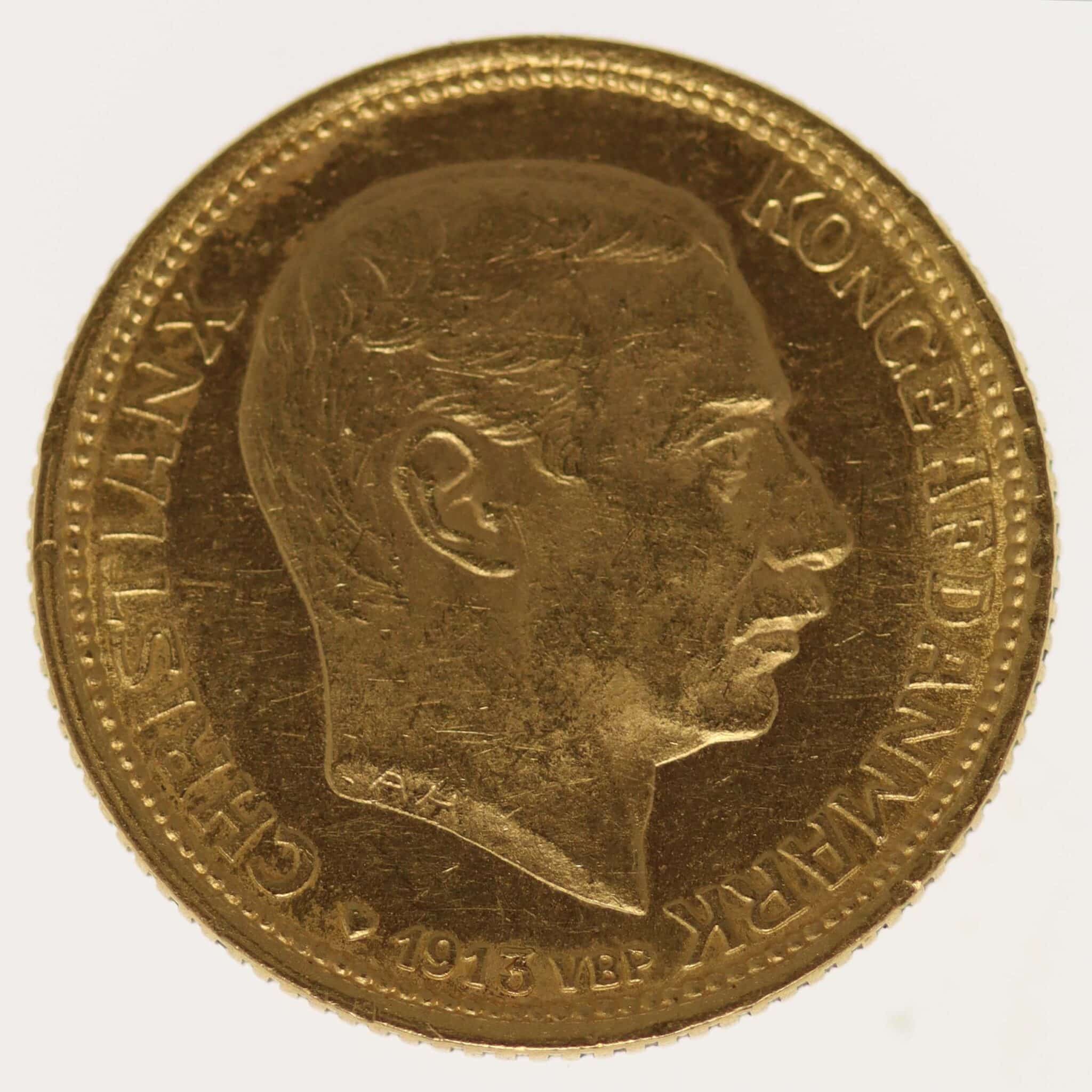 daenemark - Dänemark Christian X. 10 Kronen 1913