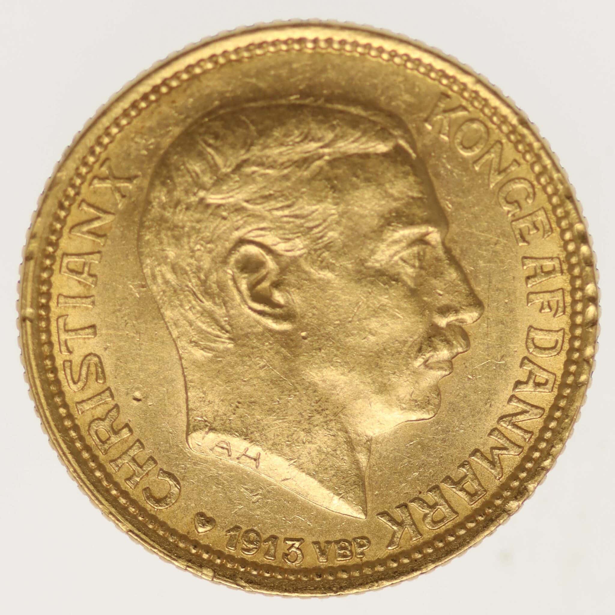 daenemark - Dänemark Christian X. 10 Kronen 1913
