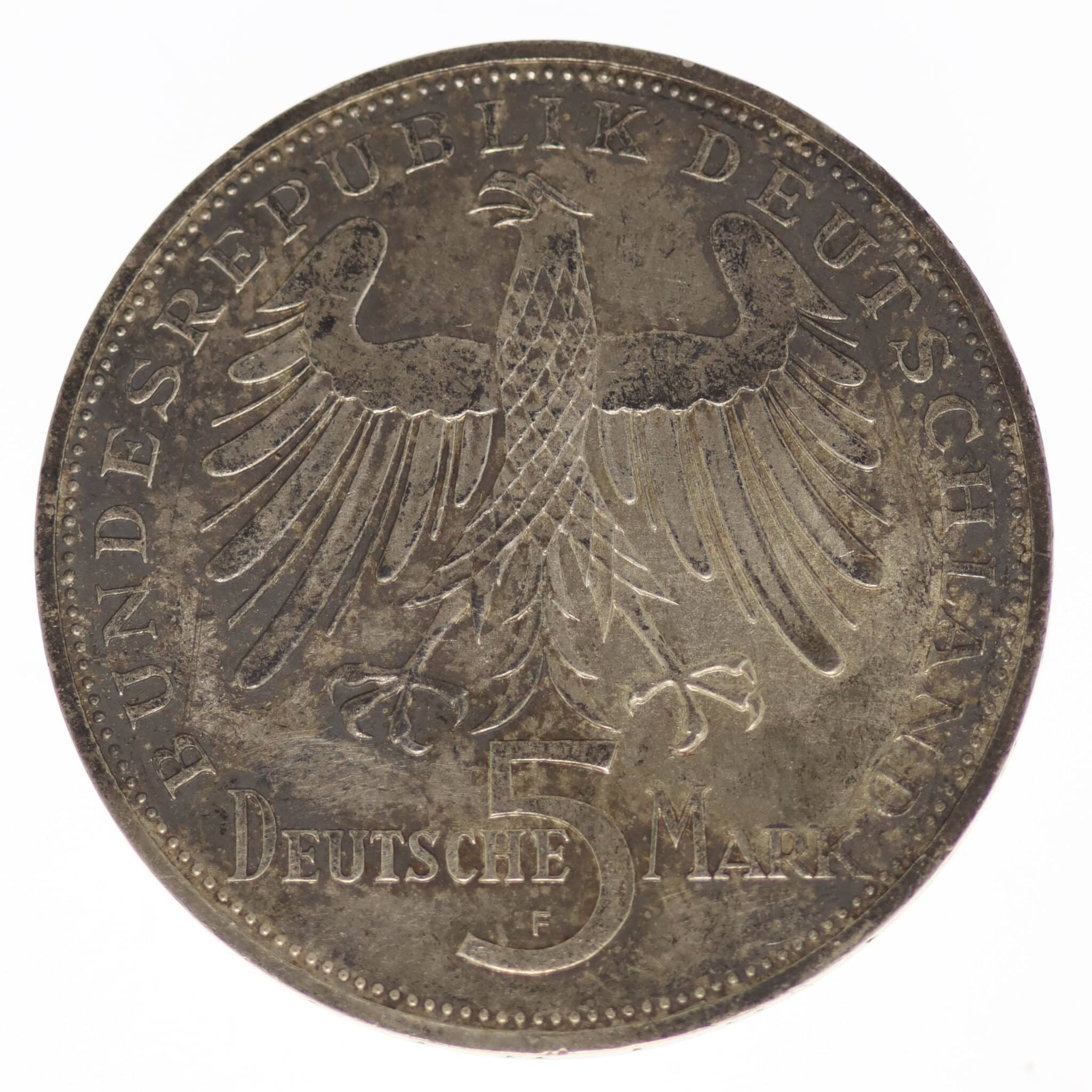 brd-deutsche-silbermuenzen - BRD 5 Mark 1955 von Schiller