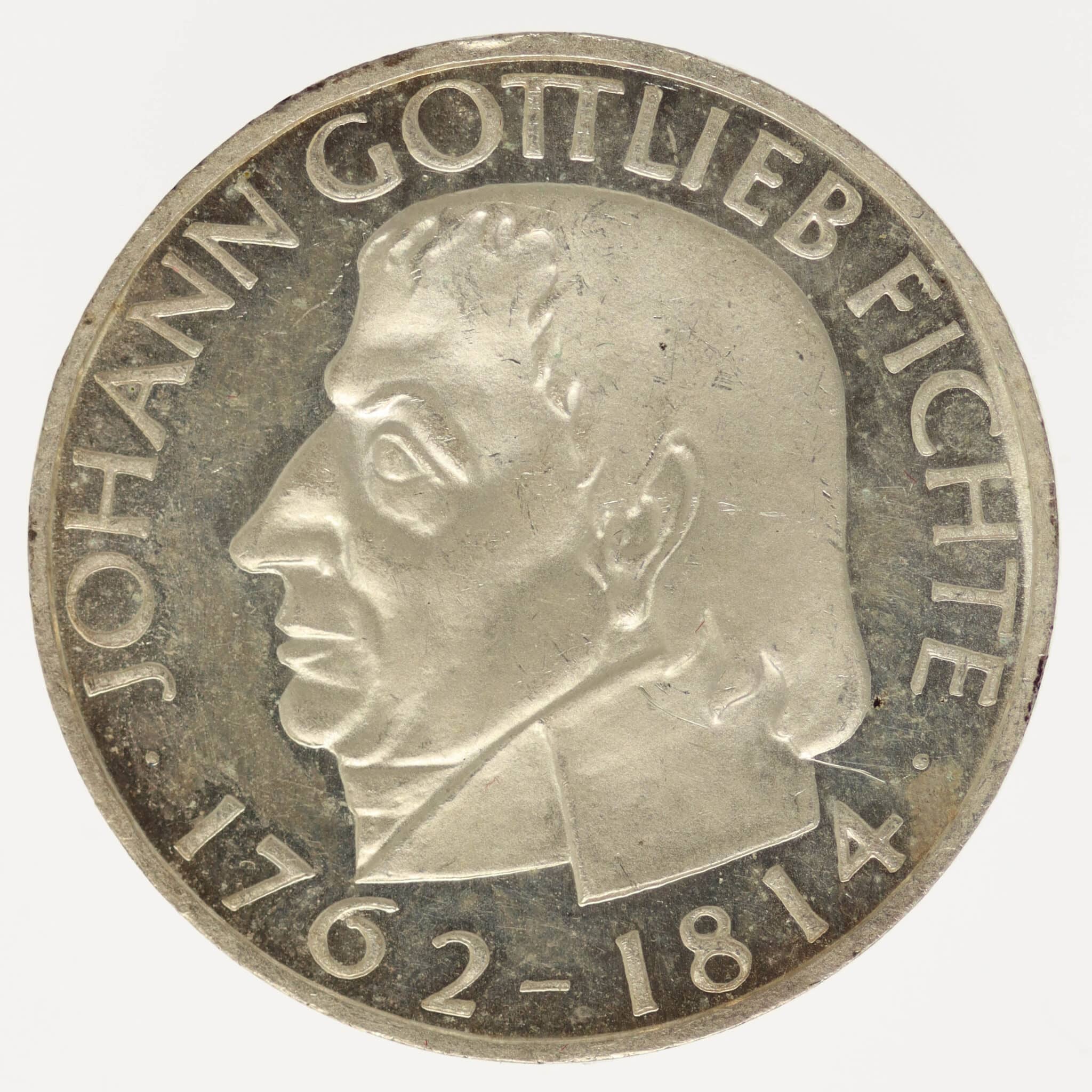 brd-deutsche-silbermuenzen - BRD 5 Mark 1964 Fichte