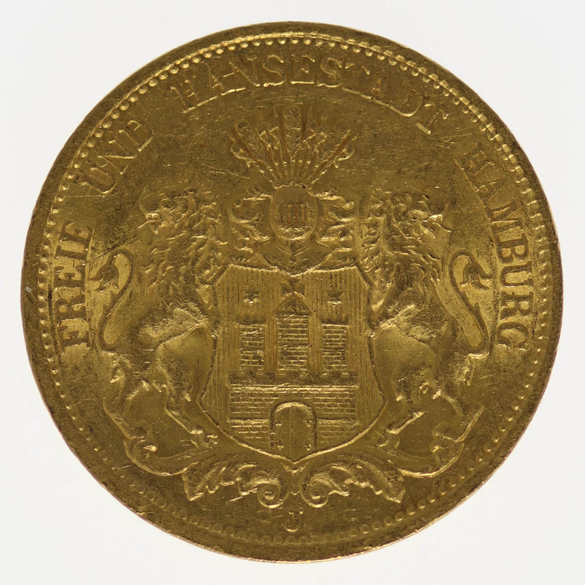 deutsches-kaiserreich-ab-1871 - Hamburg Stadtwappen 20 Mark 1877