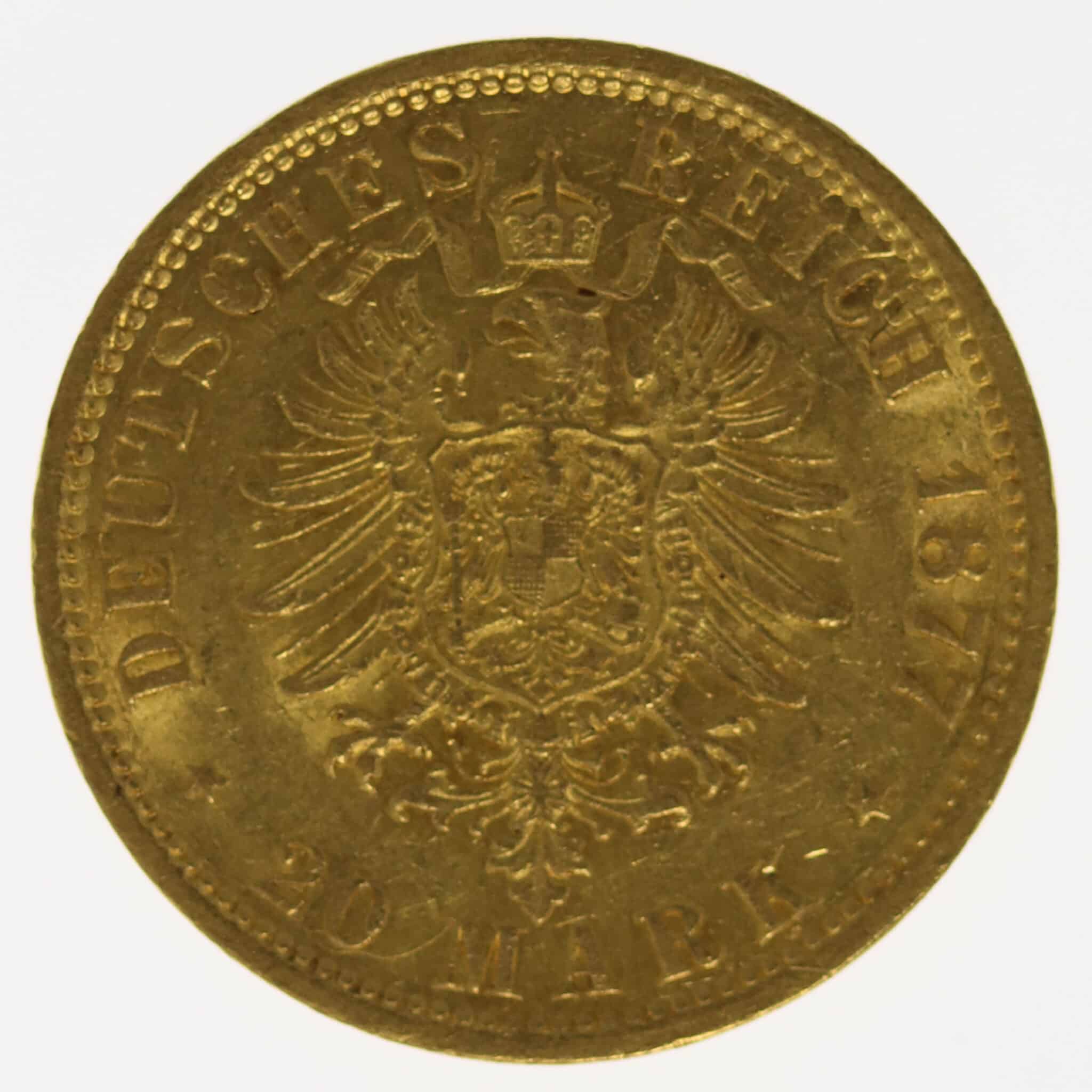 deutsches-kaiserreich-ab-1871 - Hamburg Stadtwappen 20 Mark 1877