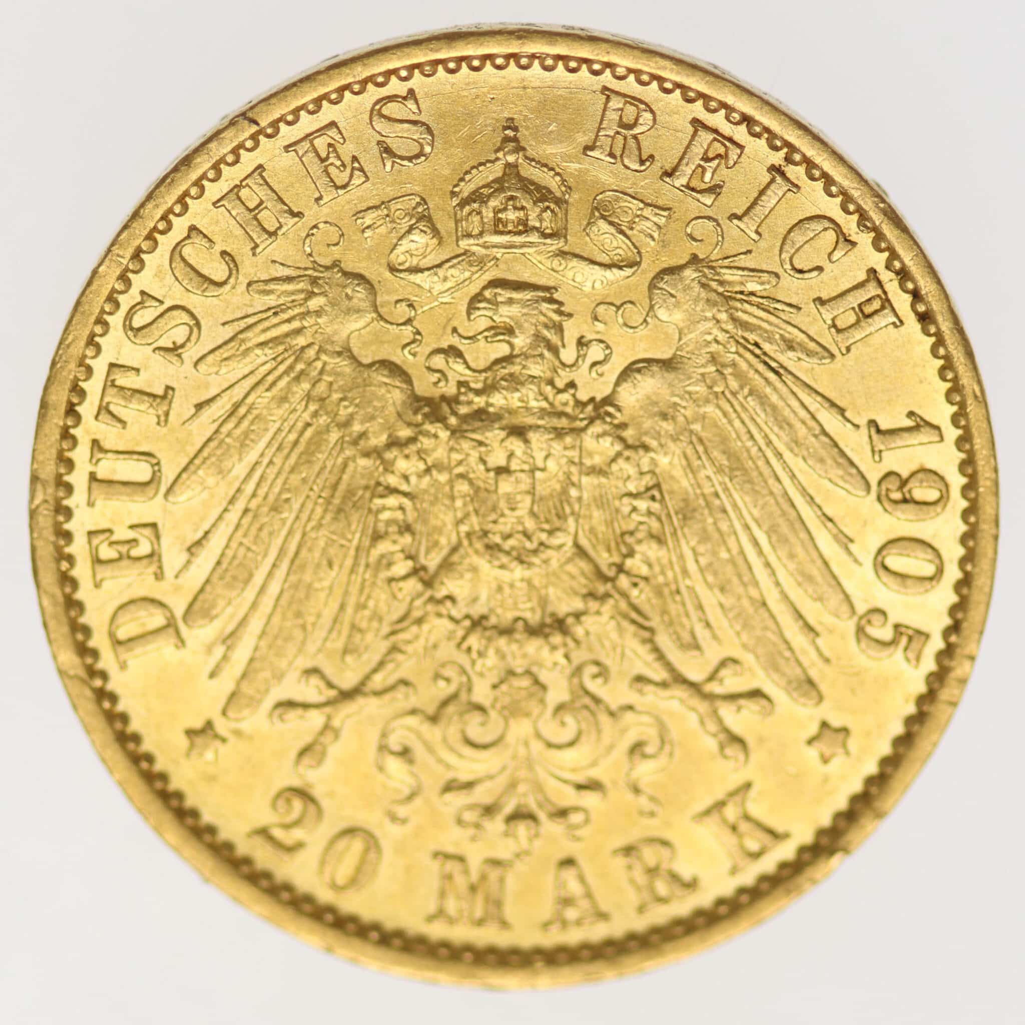 deutsches-kaiserreich-ab-1871 - Hessen Ernst Ludwig 20 Mark 1905