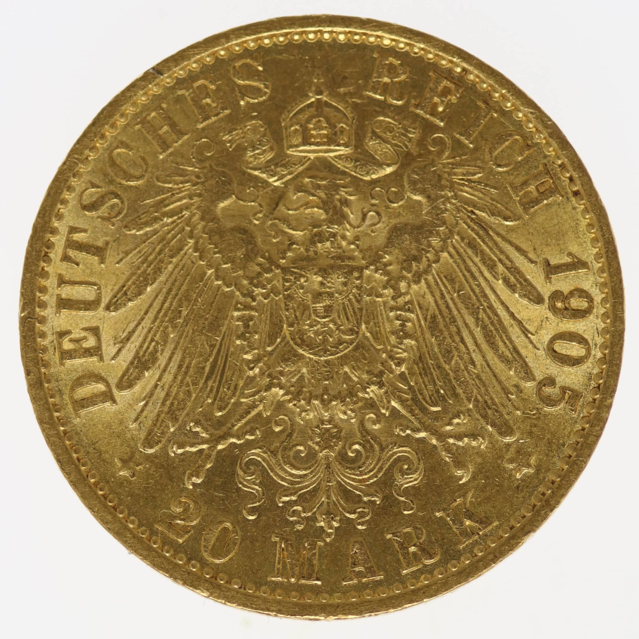 deutsches-kaiserreich-ab-1871 - Hessen Ernst Ludwig 20 Mark 1905